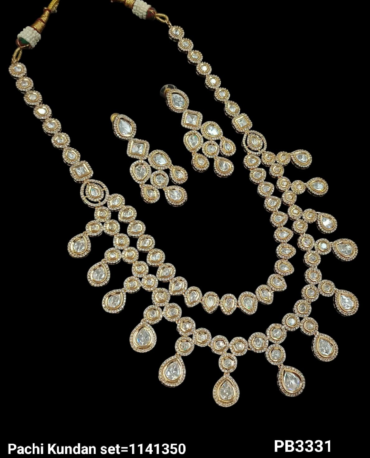 Elegant Double Layer Pachi Kundan Jewelry Set – Necklace & Earrings